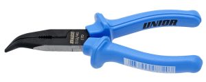 Long nose pliers with side cutter and pipe grip, bent - 512/4G